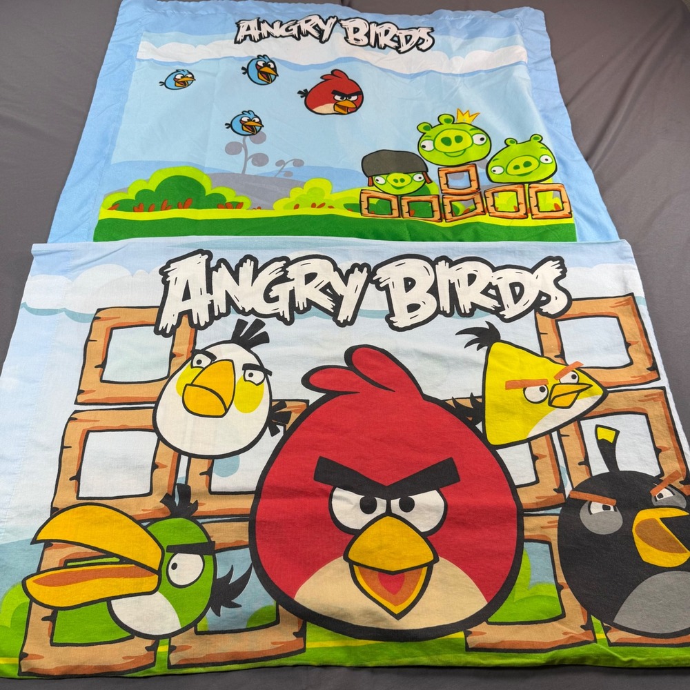 Angry Birds Pillowcase and Sham Set Jay Franco Rovio Entertainment 2012 Blue